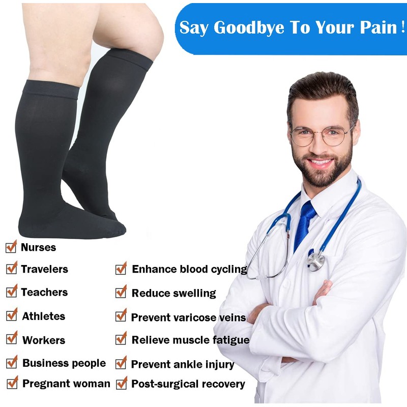 7XL Wide Plus Size Calf Compression for Men and Women