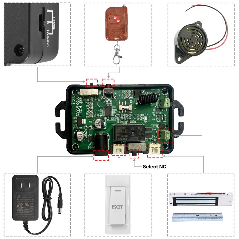 Access Control System with Remote Control – 1200lbs Magnetic Door
