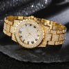 Luxury Quartz Watch with Rhinestones - Two-piece Watch and Bracelet