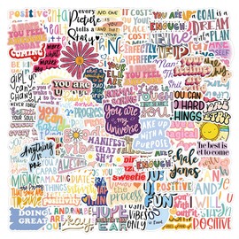 Affirmation Stickers 100 Pack Laptop Stickers,Motivational Vinyl Waterproof Stickers for Water Bottles Skateboard Scrapbook Bike Computer,Phone,-Graffiti Stickers Pack for Teens Girls Kids Adults
