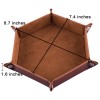Siquk 4 Pieces Dice Tray Hexagon Dice Rolling Holder Folding