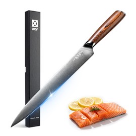 XXV 10 Inch Sushi Knife, High Carbon Japanese Steel Sashimi Knife, Japanese Knives with Sandalwood Handle for Fish Filleting & Slicing