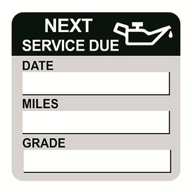 Oil Change Sticker Static Cling,2inch 60pcs Black Service Remind Window Sticker for Car