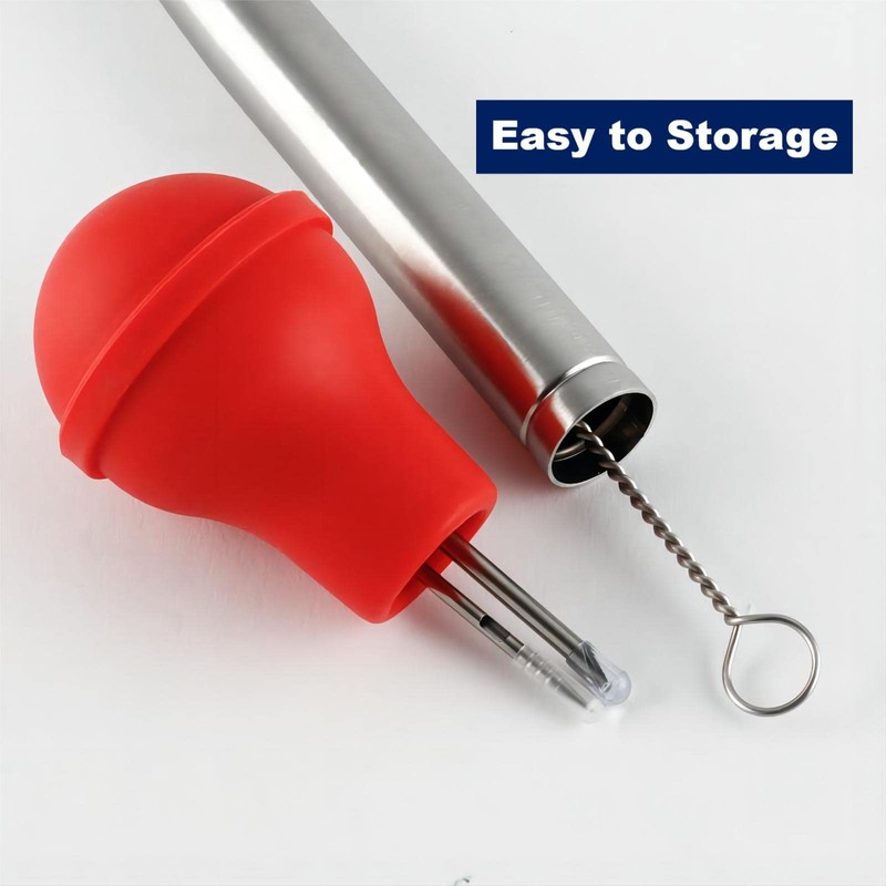 Nstezrne Turkey Baster Set 5, Metal Turkey Baster Syringe for