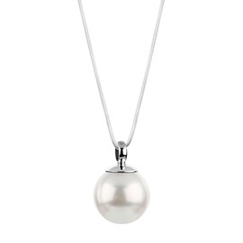 Nena Lina Women's Silver Necklace with Pearl Pendant, Kas 227, Silver, Silver