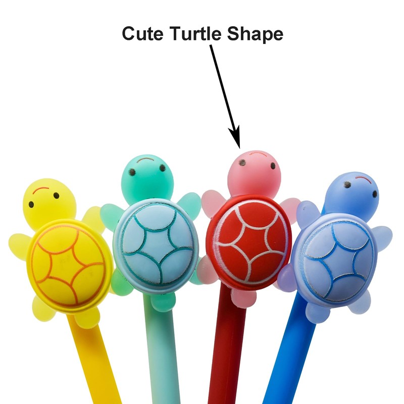 Maydahui 6 PCS Retractable Turtle Ballpoint Pen Black Ink Novelty
