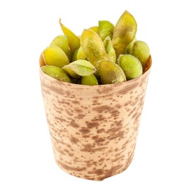 Restaurantware 5 Ounce Disposable Appetizer Cups 200 Medium Bamboo Ramekins - Sustainable For Hot And Cold Foods All Bamboo Leaf Round Tubs Serve Desserts At Parties Or Catered Events
