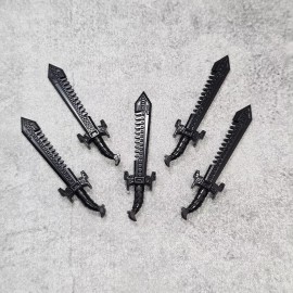 MuseBrickArts 5pack Serrated Sword Blocks Weapons Accessories for Minifigure A51019