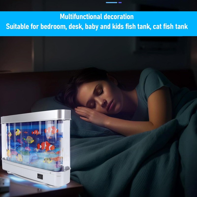 Mini Aquarium Lifelike Artificial Aquarium with LED Night Light for