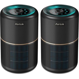 Paquete de 2 purificadores de aire para el hogar y el dormitorio con filtro HEPA verdadero H13 para humo, fumadores, polvo, olores, polen, caspa de