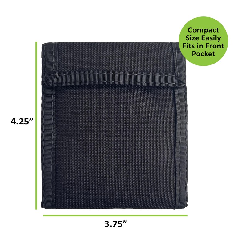 Sprocket Compact Nylon Bifold Wallet for Men (Black)