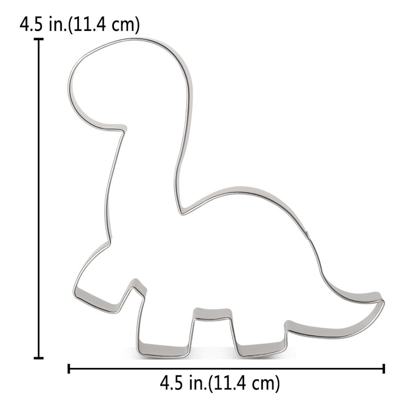 LILIAO 4.5" Brontosaurus Cookie Cutter Dinosaur Sandwich Cutters, Stainless Steel
