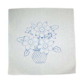 Servilletas para Bordar a Mano Mexicanas Con Dibujo | Mexican Napkins with Drawing for Hand Embroidered (Flowers 6)