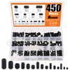 Rustark 450Pcs M3/M4/M5/M6/M8 Allen Head Socket Hex Grub Screw Set