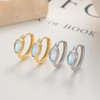 IMINI Small Moonstone Hoop Earrings for Women Girls 925 Sterling