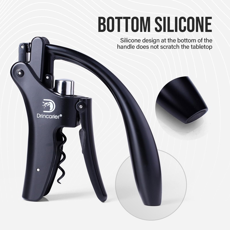 Drincarier Vertical Lever Corkscrew with Non-Stick Worm, Compact Rabbit Wine