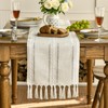 Artoid Mode Boho Cream Tassel Table Runner, Farmhouse Style Kitchen