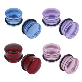 ZeSen Jewelry 4 Pairs 4g 1.5cm Glass Ear Stretcher Expander, Glass