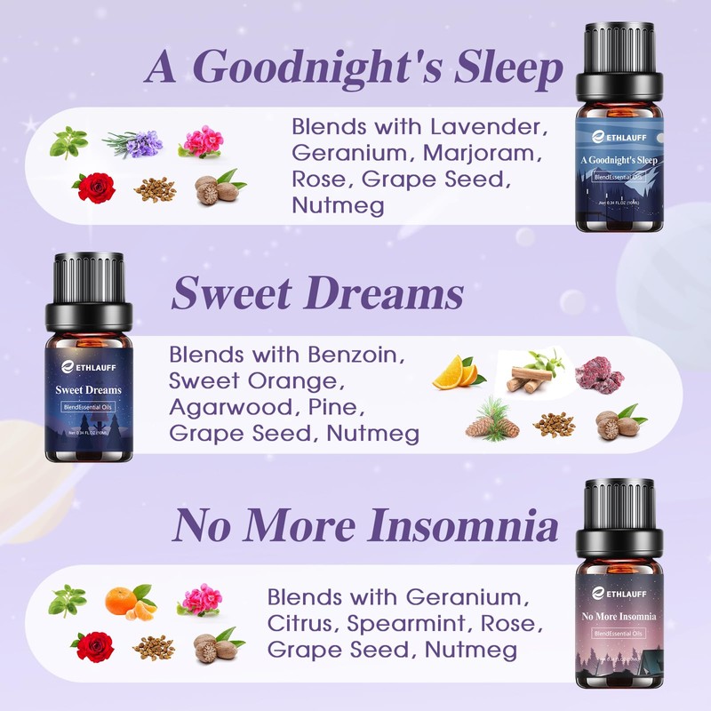 Sleep Essential Oils, Essential Oil Blends for Diffusers for Home
