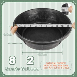 tinnmao Rubber Horse Feed Pan Set, 3 PCS 2-Gallon Bowls with 3 PCS 40-Inch Slow Feed Hay Nets & 1 Brush, Heavy Duty Stackable UV-Resistant Feed Tub Set for Horses, Pigs, Goats & Chicken Dust Bath Use