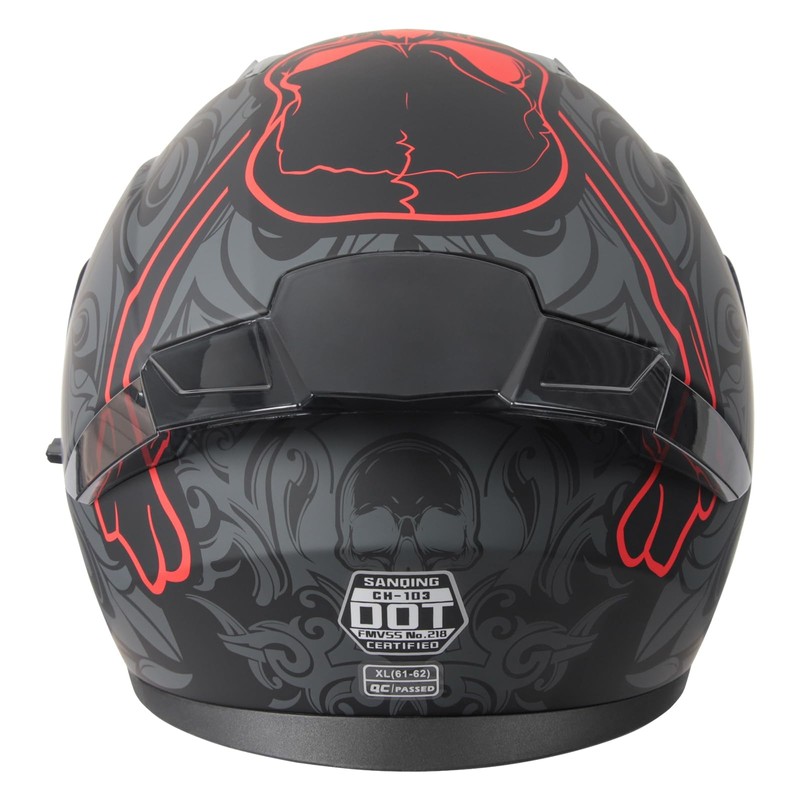 SPARK DOT Approved Modular Flip-Up Dual Visor Motorcycle Full Face