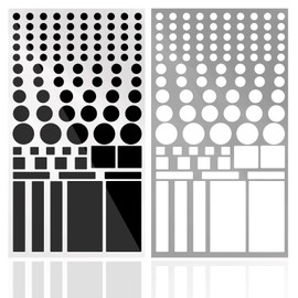 LED Light Blocking Stickers, mmcrz LED Light Blackout Sticker Light Dimming Stickers, LED Filters Dimming Sheets for Routers, TV LED Covers Blackout (Blackwhite- 2 Sheet 50% dim)