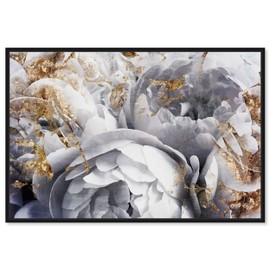 Floral and Botanical Framed Wall Art Canvas Prints 'Her Peony Garden' Florals