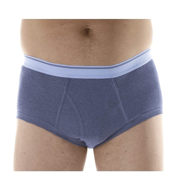 3-Pack Men's Gray Classic Regular Absorbency Washable Reusable Incontinence Briefs 4XL