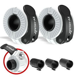 ZY-HUAN Pro Barbell Clips 1 inch Barbell Clamps 0.9-1.18inch Quick Release Weight Clips for Bars Multi-Size Adjustable Olympic Barbell Clamps(BLACK+White)