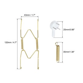 sourcing map 10Pcs Plate Hanger, 5 inch Universal Brass Invisible Wall Plate Hangers with 10Pcs Wall Hooks for Decorative Plates, Gold