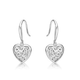 Diamond Treats 925 Sterling Silver Dangling Heart Drop Earrings for Women and Teen Girls, Silver, Gold or Rose Gold Heart Earrings for Women with Gift Box, Sterling Silver, No Gemstone