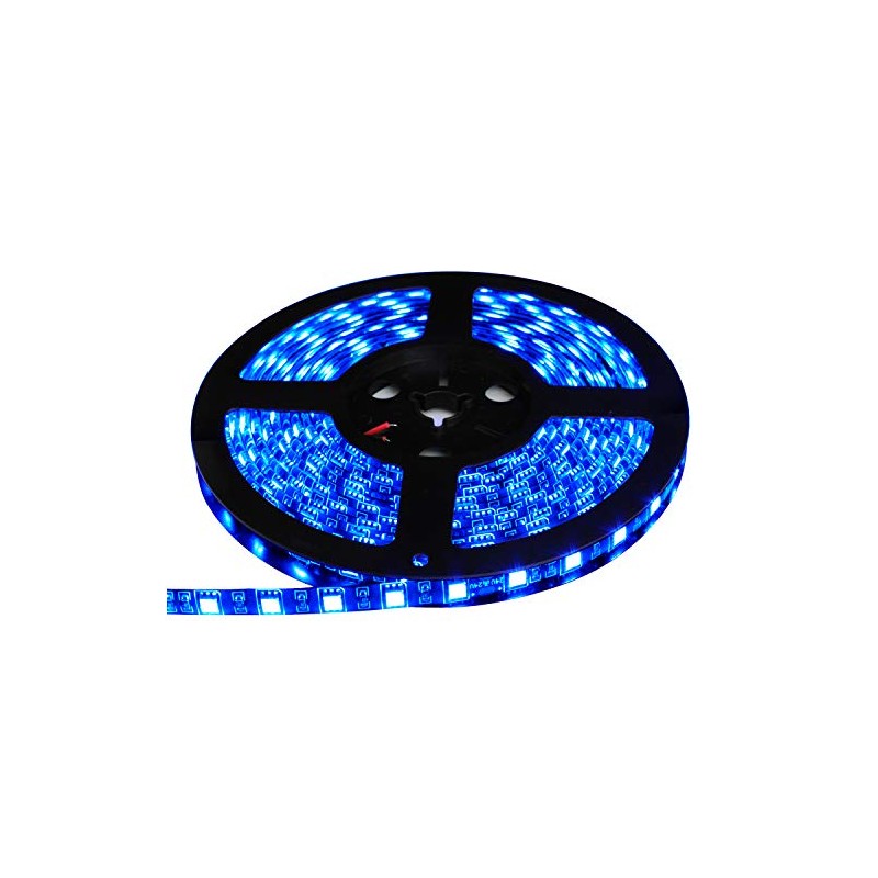 24V Waterproof LED Tape Light 5 Meters 3 Tips (Blue/Black