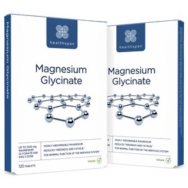 Healthspan Magnesium Glycinate 1500mg | Unwind at Bedtime | Reduces Tiredness & Fatigue | Maintains Normal Muscle & Psychological Function | Gentle on Your Stomach | Vegan (240 Tablets)