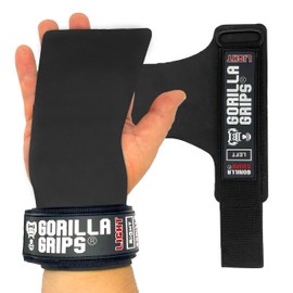 Gorilla Squad Gorilla Grips, Light, Power Grip, Wrist Strap, One Size Fits Most, Unisex, Black