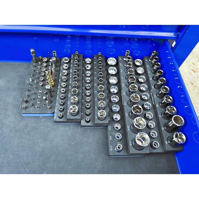 ToolGear Socket Organizer, Easy to Read Size labels, 80 sockets