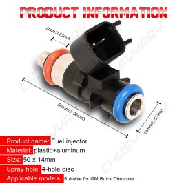 CHUSYYRAY Set of 6 Fuel Injectors for 2011-2017 Dodge Grand Caravan 3.6L V6 0280158233 USA