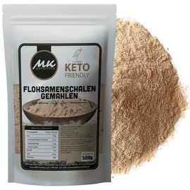 Psyllium Husks 500 g Ground Powder - Natural Fibre Ground Psyllium Husk Powder - Vegan - Low Carb - High Fibre - No Additives - Replacement for Flour in Keto Diet