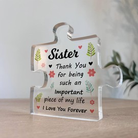 Red Ocean Gifts For Sister Acrylic Puzzle Piece Best Sister Gifts from Sister Gifts for Sister from Brother Sister Birthday Gifts Sister Gifts Christmas Thank You Presents for Sister