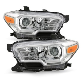 AKKON - Fits 2016-2022 Toyota Tacoma SR/SR5 Models w/o DRL Projector Chrome Headlights Pair Driver + Passenger