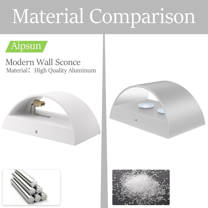 Aipsun 4 Pack Aluminum Modern Indoor LED Wall Sconce Hardwired