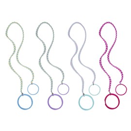 ASTIMESA 4 Packs Spiral Sports Ponytail Holders, Strong Braided Hair Ties Scrunchies for Women Thick Hair, Tangle Free Hair Ties Bands for Wind Water Swimming Diving (Blue, Pink, Green, Yellow)