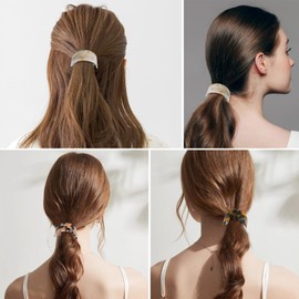 enophe 3PCS French Tortoise Shell Acetate Hair Barrettes for Women,2.2Inch Vintage Cute Wide Small Ponytail Holder Cuffs,Hair Clips Barrettes for Thick Hair,Strong Hold Non-slip Hair Accessories