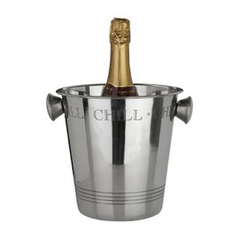 Premier Housewares 507696 Bombay Chill Wine Cooler with Handles, Stainless Steel - Silver 22 x 24 x 20 cm