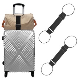 Niuoppy 2 Pcs Elastic Luggage Straps for Suitcases, Adjustable Suitcase Straps Elasticated, Elastic Fastening Belt for Luggage (Black)