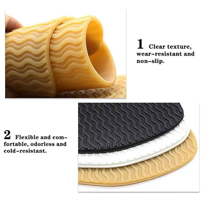 Anti-Slip Rubber Replacement Shoe Bottom Repair Material, Wave White, 12.8
