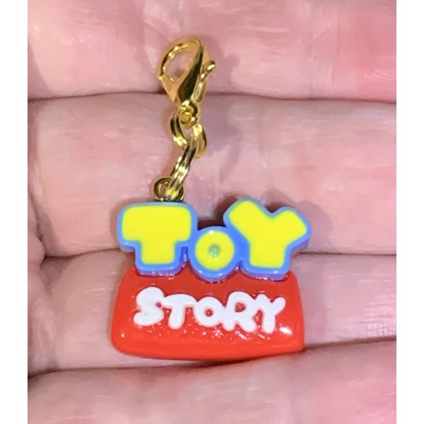 Toy Story Logo Word Charm Gold Zipper Pull & Keychain