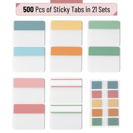 Mr. Pen- Sticky Index Tabs, 500 Pcs, 21 Sets, Colorful Sticky Tabs for Notebooks, Page Markers, Page Tabs for Binders, Page Tabs Sticky Tabs for Books, Notebook Tabs, Book Sticky Tabs for Notebooks