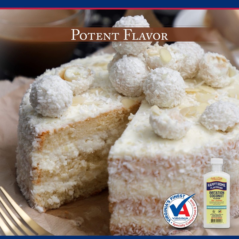 Happy Home Imitation Coconut Flavoring, Non-Alcoholic, Certified Kosher, 7 oz