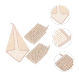 Outanaya 3Pcs Ramie Face Cloths Lightweight Wash Towels for Bathing Facial Cleansing Soft Absorbent Blend Washcloths for Gentle Skin Care