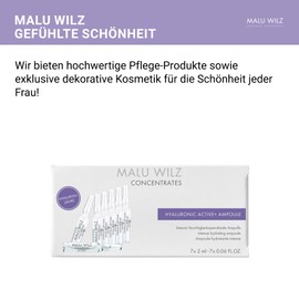 Malu Wilz Hyaluronic Active+ Ampoule Set 7 x 2 ml - Hyaluronic Ampoules Face - Intensive Moisturising Concentrate - Hyaluronic Serum for Youthful Skin